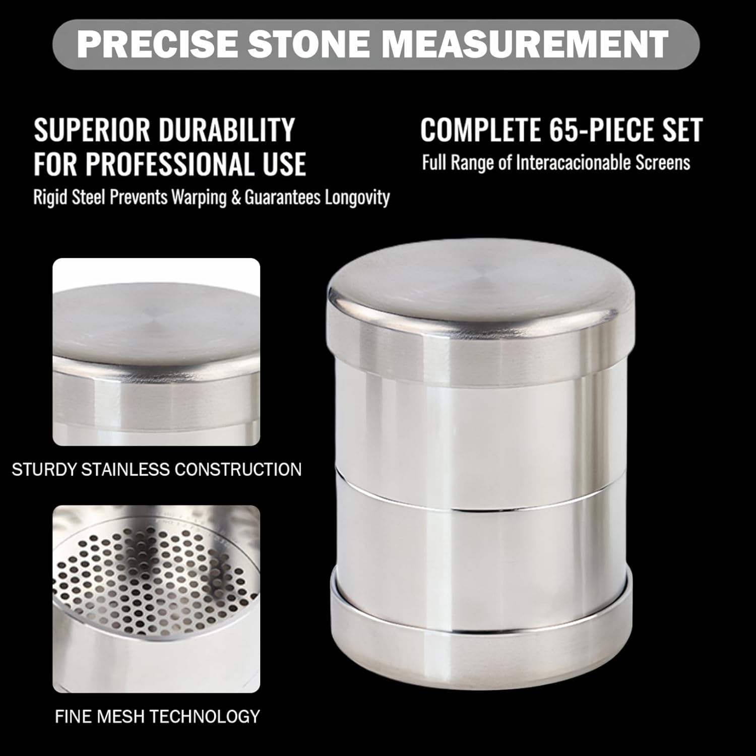 Bead Sorter Sifter 48mm Stainless Steel Sieve, Fine Mesh Jewelry Making Tools for Diamond Sorting and Stone Sizing Art_Supplies..