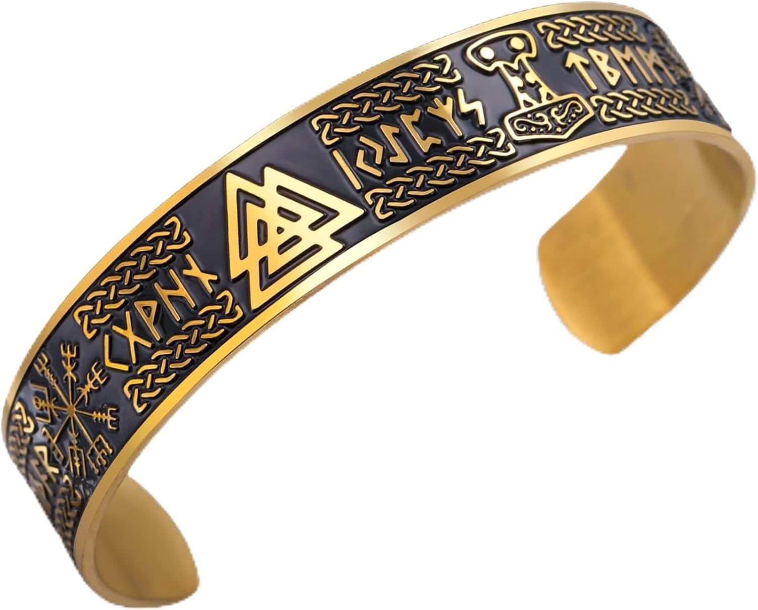 XIUNYIE Viking Bracelet Norse Runes Mjolnir Vegvisir Compass Triskele Valknut Helm of Awe Celtic Knot, Viking Bracelet-G