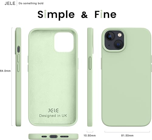 Miniatura 7 de JELE Funda diseñada a prueba de golpes para iPhone 13, funda de silicona líquida con forro de microfibra suave antiarañazos, protección contra