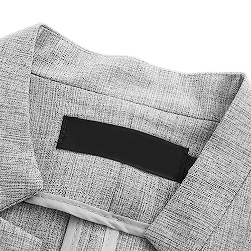 YUNCLOS Women's 2 Piece Business Office Suit Set One Button Short Sleeve Blazer Jacket and Suit Pants4