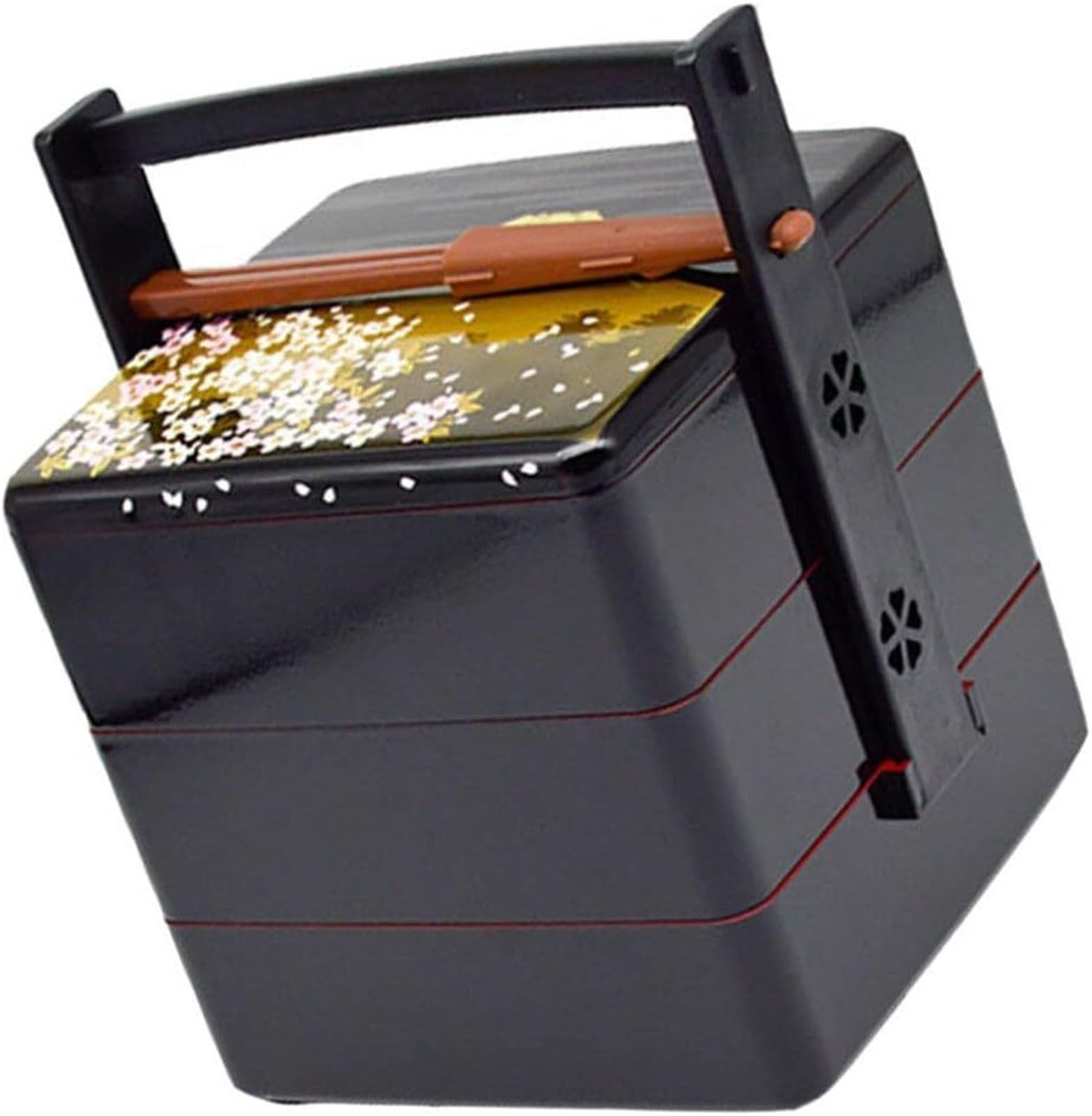 Boîte à lunch japonaise Bento Box pour adultes | Récipient à sushi vintage à trois couches | Ensemble de bento à collation traditionnelle