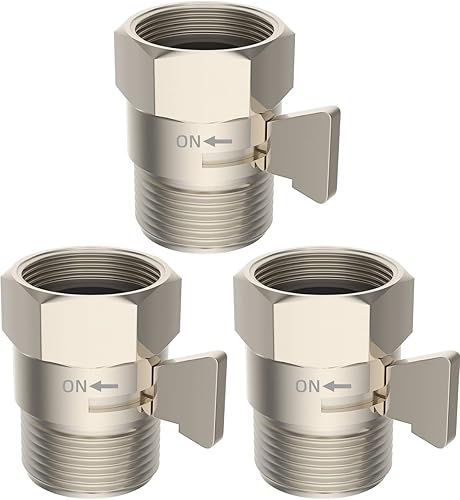 Miniatura 8 de Hibbent Válvula de control de flujo de cabezal de ducha de metal, válvula de cierre de latón G12 con palanca de mango de metal, regulador de control