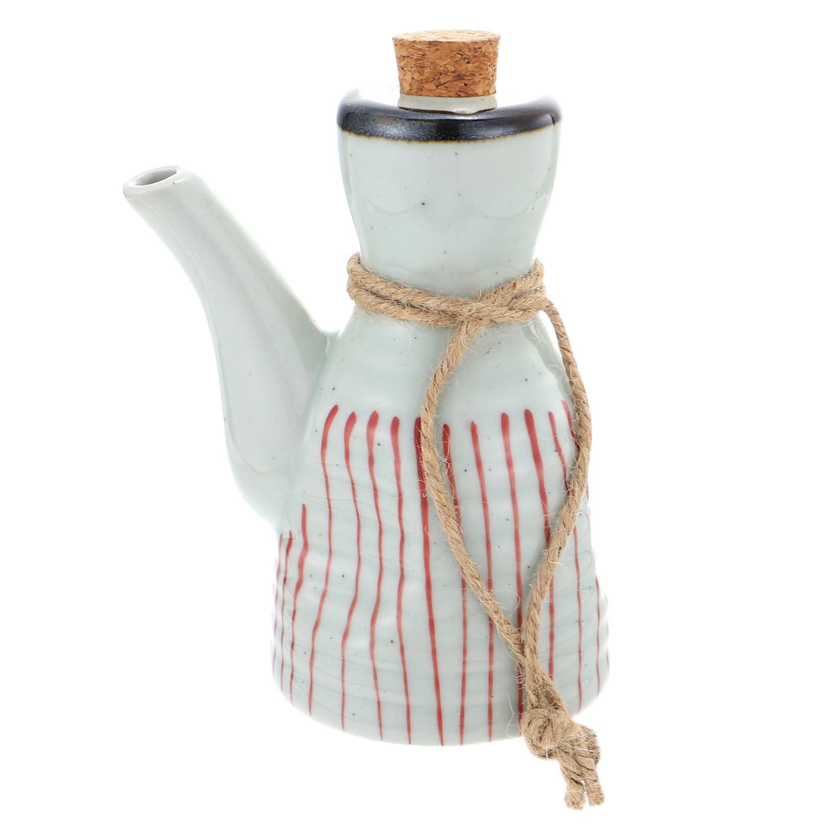 Sosoport Ceramic Soy Sauce Bottle with Cork Top Food Grade Seasoning Container Essential Kitchen Tool for Easy Liquid Dispensing for Home Restaurant and Buffet Use