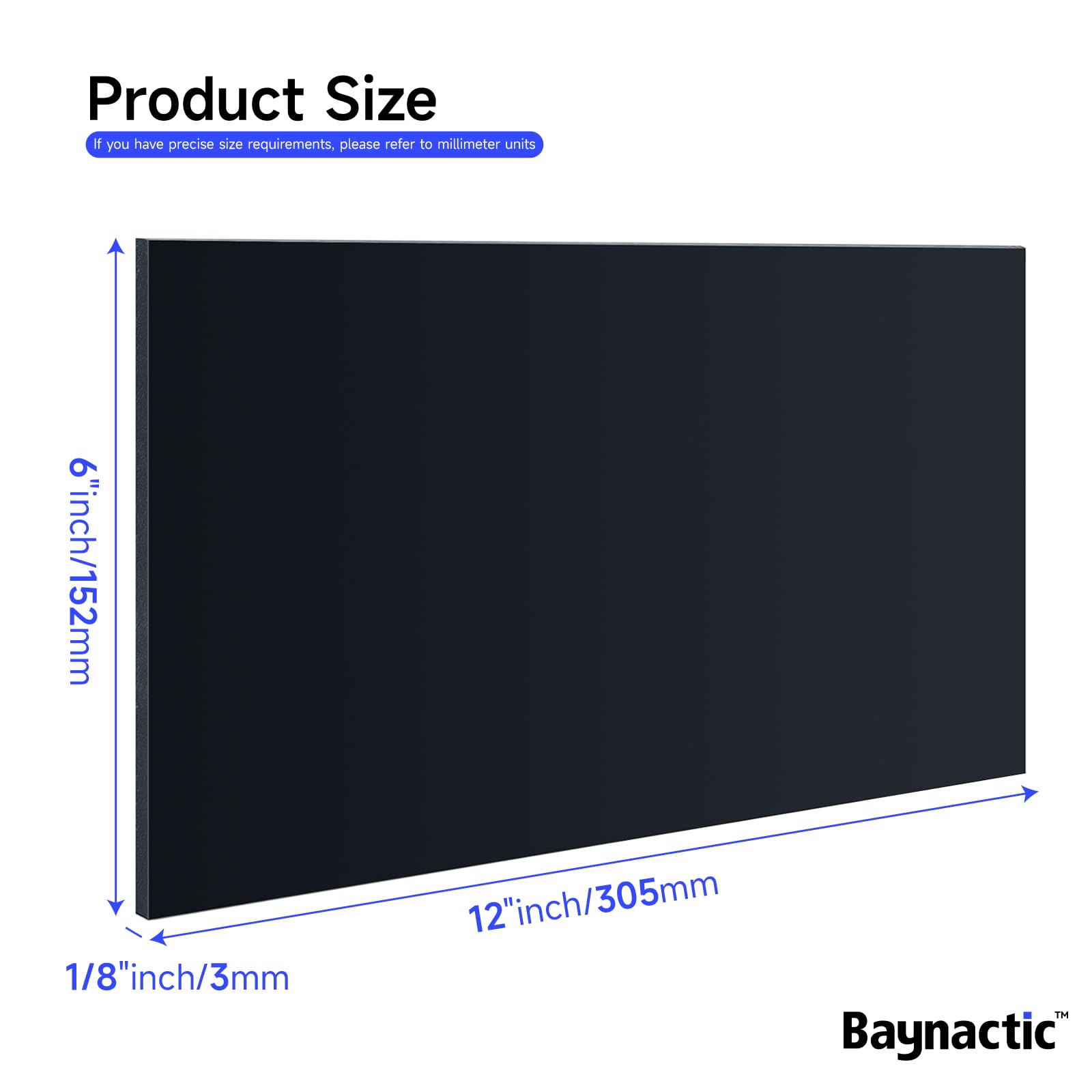 Delrin Sheet 1/8" x 6" - Black Acetal -2