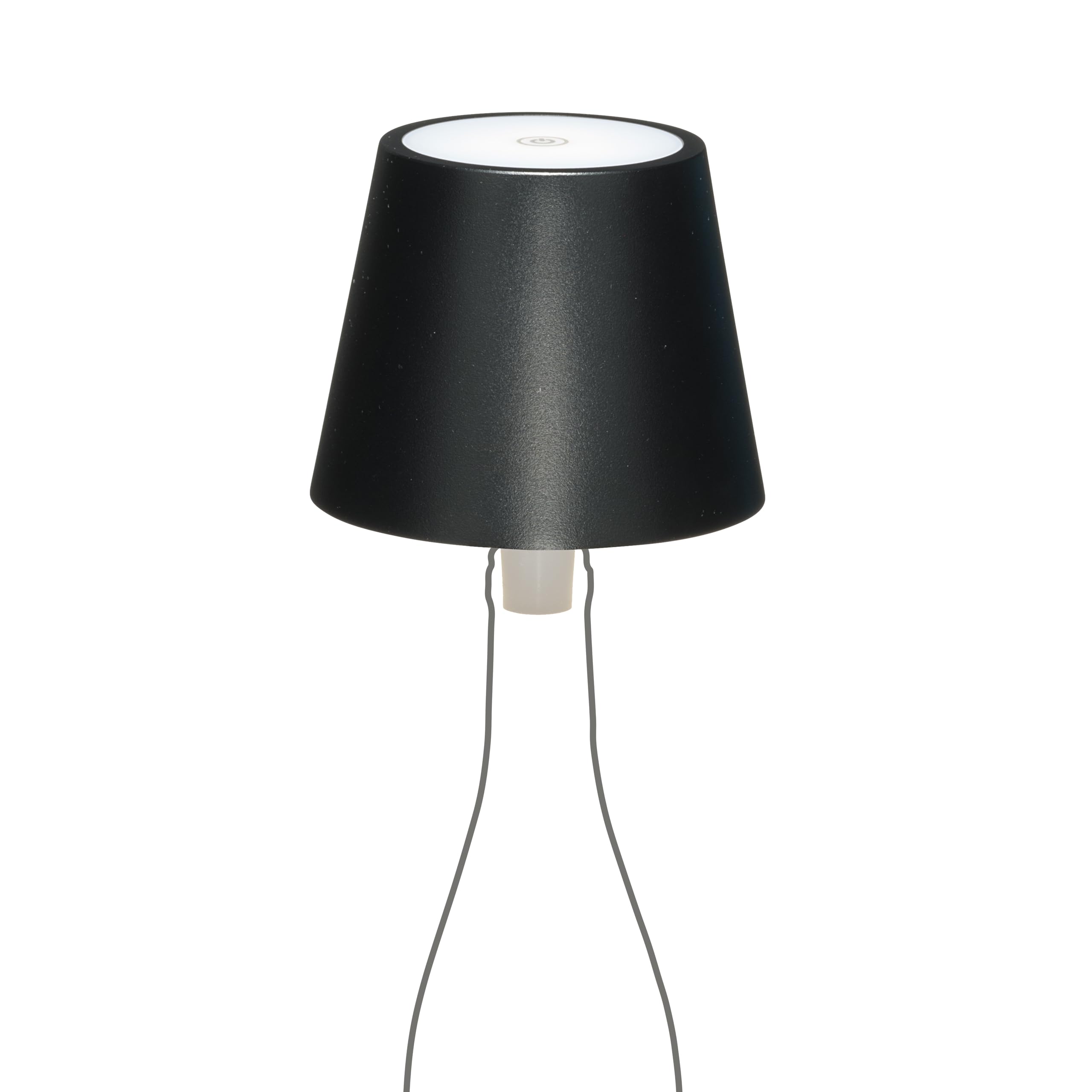LA VILLE LUMIÈRE MarieB Lampada LED Wireless, Ricaricabile e Dimmerabile, Abat-Jour per Interno/Esterno, 48h Autonomia, 3 Temperature di Luce, Alluminio, Single, LVL(Metal Black)