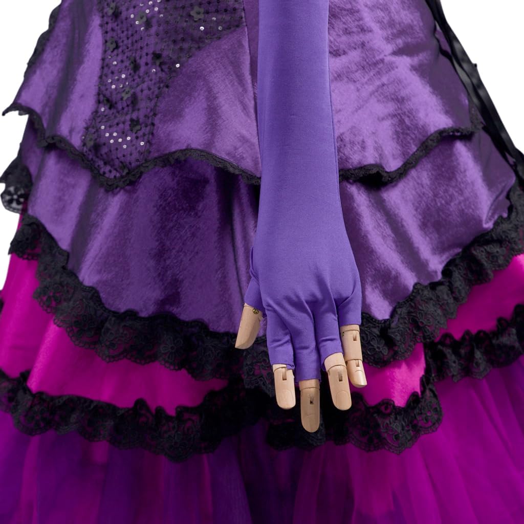 Mal Costume Adult Dress Women's Musical Mal Princess Puffy Dress with Gloves