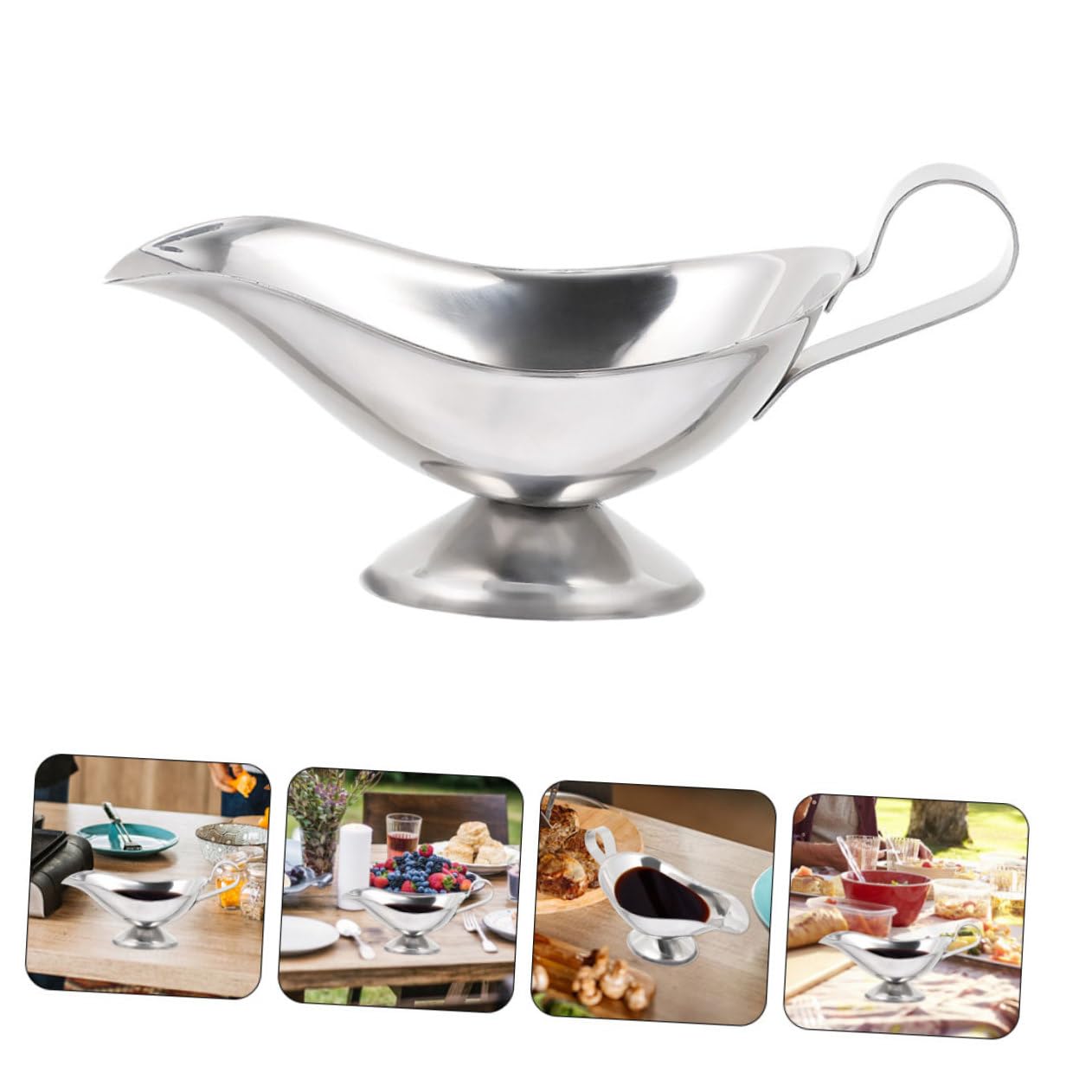 SOESFOUFU 2pc Stainless Steel Gravy Boat 5oz Juice Bucket Gravy Bowl Salad Dressing Fruit Juice Dispenser