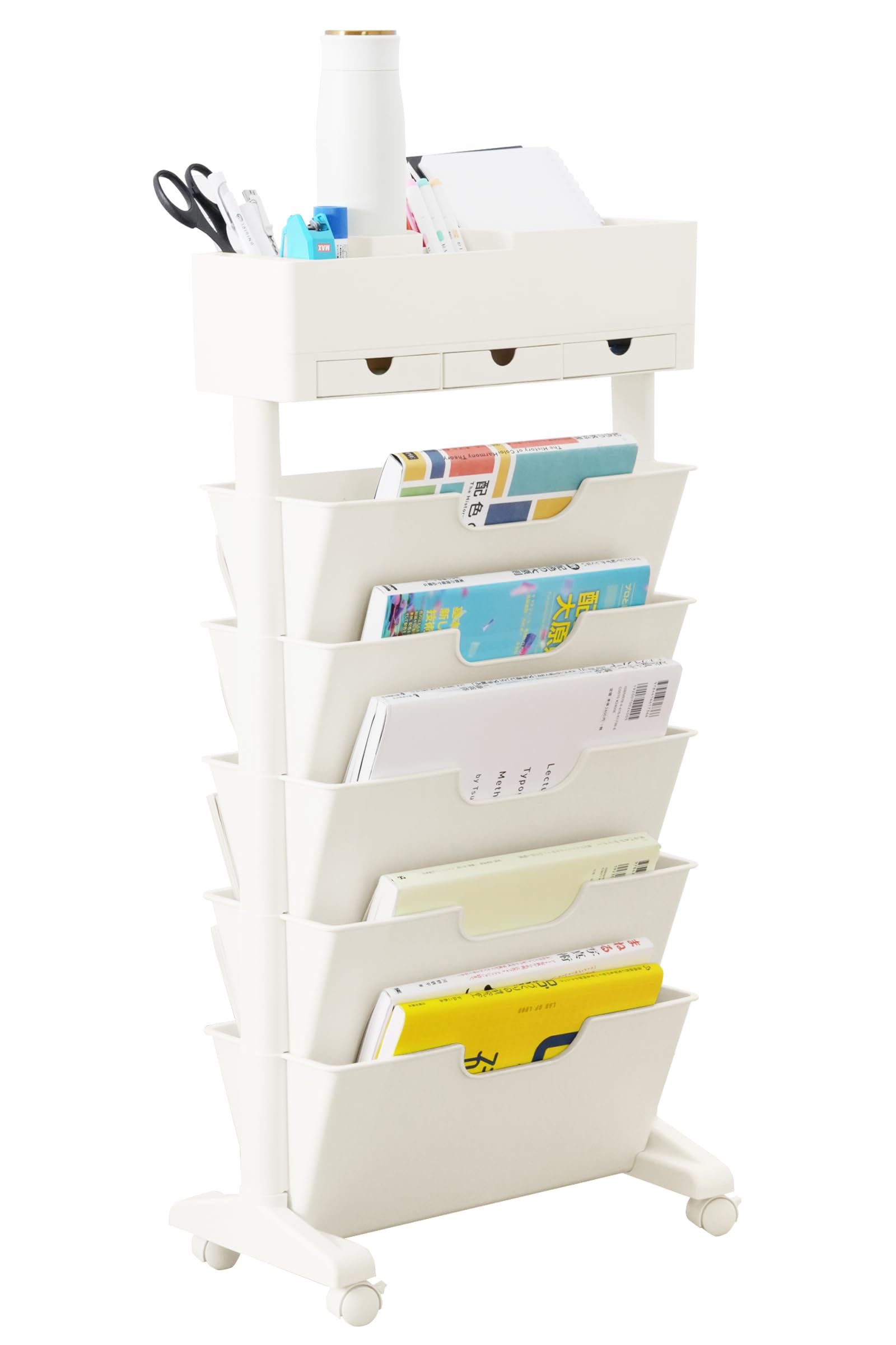 1セット　組み立て自由　ラック　シェルフ　マガジンラック　4個　1ベース 楽天市場】マガジンラック スリム キャスター 机下 デスク下 収納 大