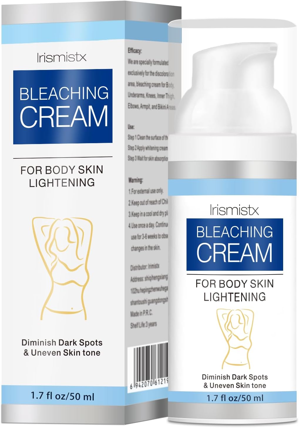 Skin Whitening Cream, Intimate Bleaching Cream for Women, Skin Lightening for Dark Spots, Private Parts, Underarms, Elbows, Armpits, Knees, Inner Thighs
