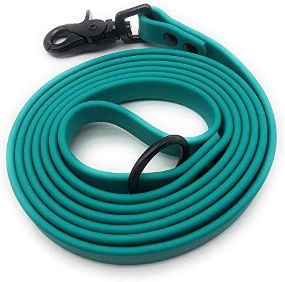Furbaby Products Dog Training Leash Made for Puppy, Medium, and Large Dogs Made from Biothane Material with Black Hardware (3ft, Teal)