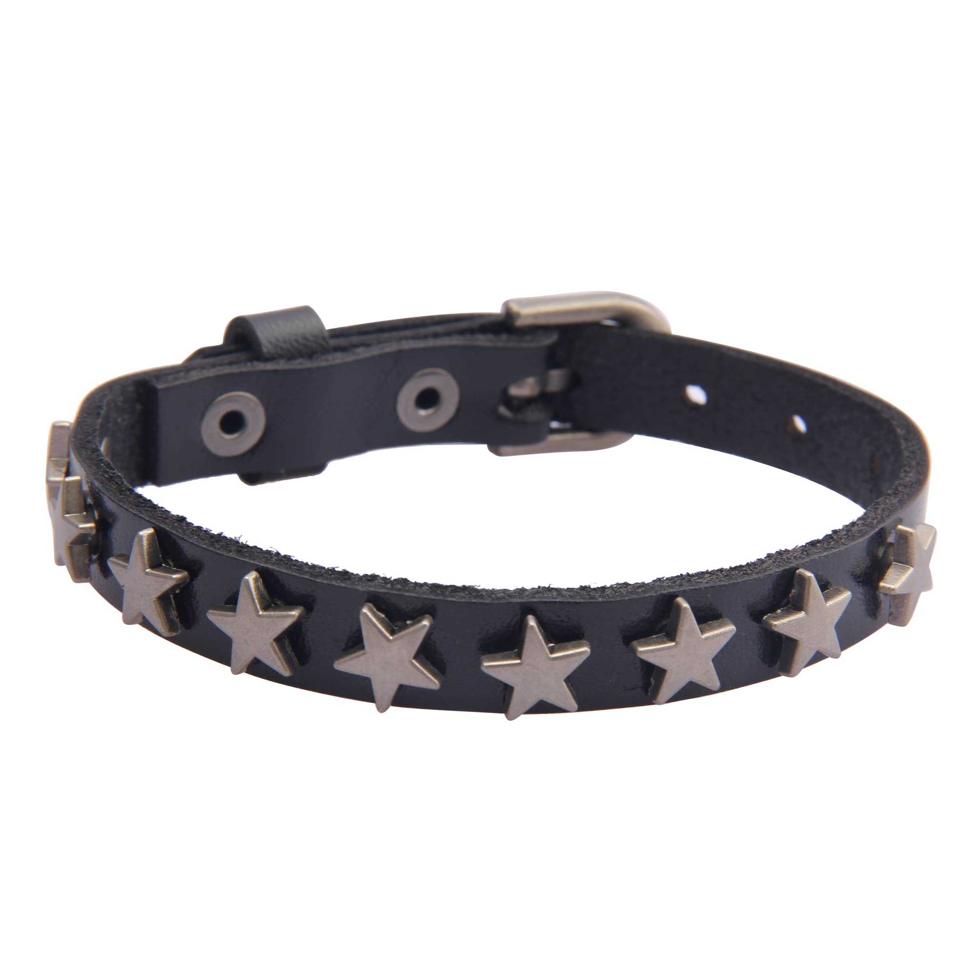 GelConnie Punk Leather Cuff Bracelet Adjustable Straps Wrap Bracelets Arm Armor Cuff Gothic Leather Wristbands for Men, Women