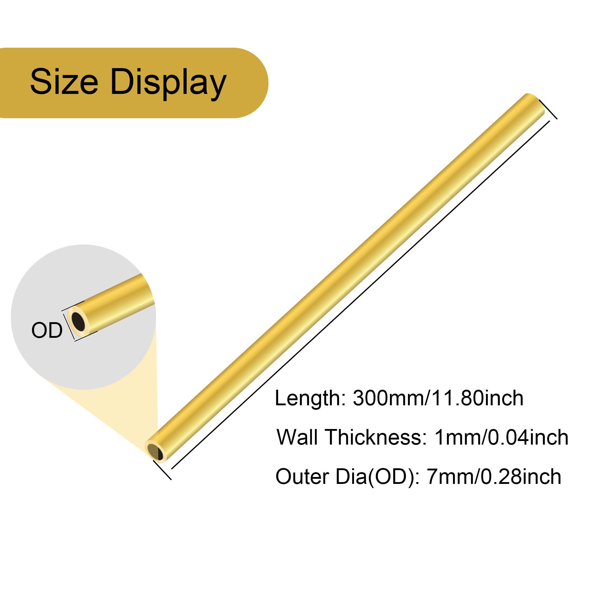 10 Tubes Laiton Sans Soudure - Diam 2 à 10mm X 0,2mm X 300mm - Pour Bricolage Et Modélisme