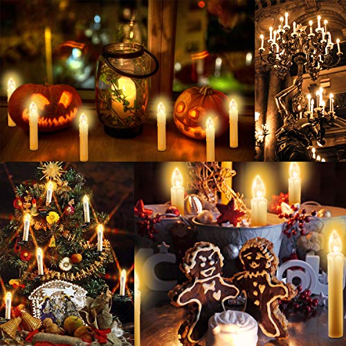 Forever Speed Lot de 20 à 60 bougies LED - Éclairage de Noël - Sans fil - Bougies de Noël - Avec télécommande - Sans fil - Coque blanche laiteuse – Image 4