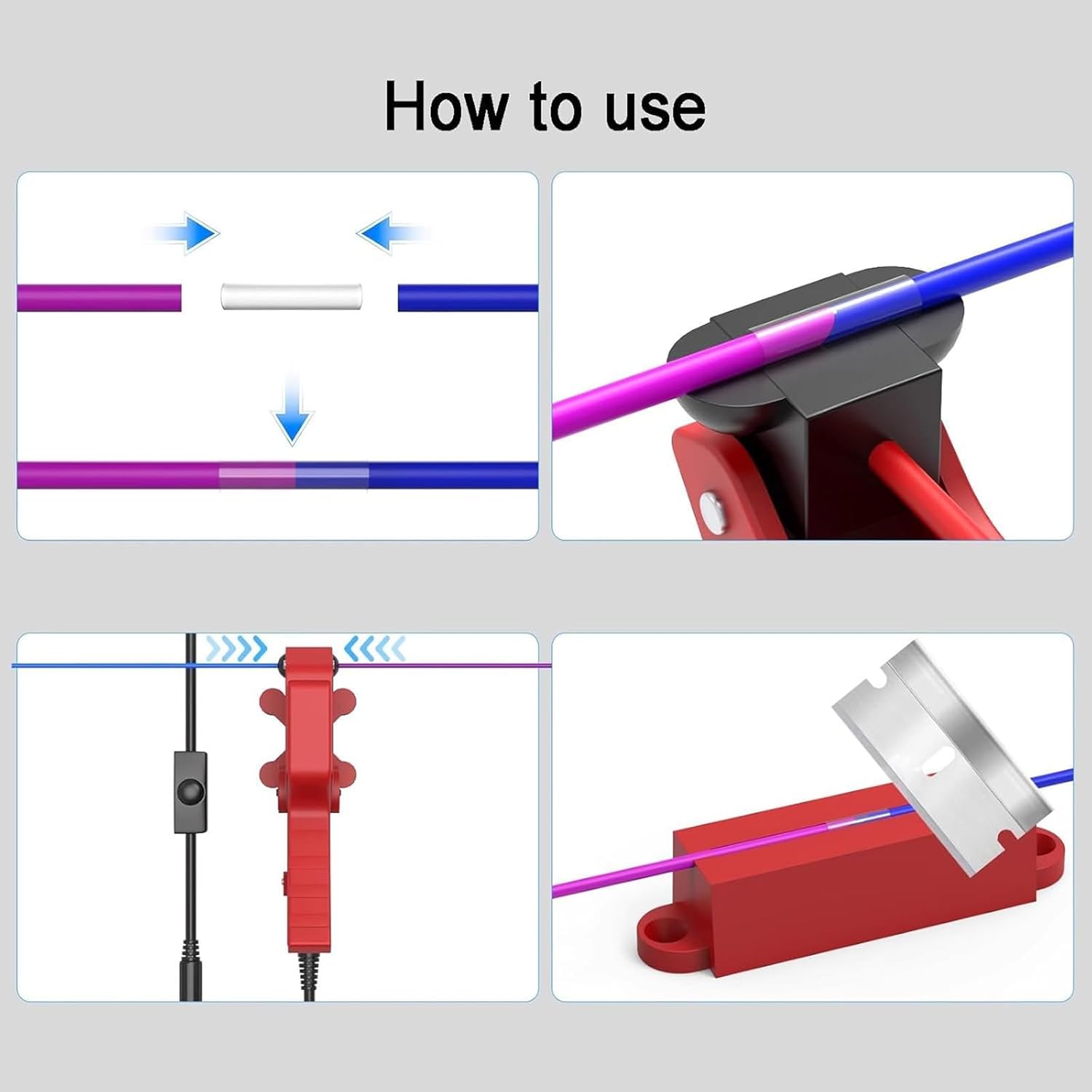 3D Filament Connector, 1.75mm Filament Splicer Tool, Up to 240℃ Filament Fuser & Joiner, Repair Broken 3D Filament, for All Kind PLA/ABS/PETG/TPU/PC/PP