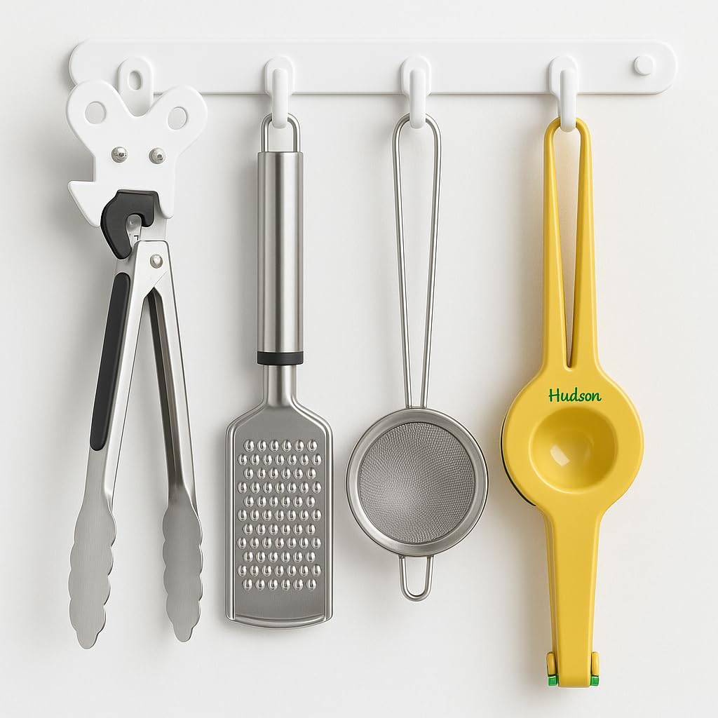 Grill Tong + Grater + Strainer +Nail Can Opener + Lemonn Press