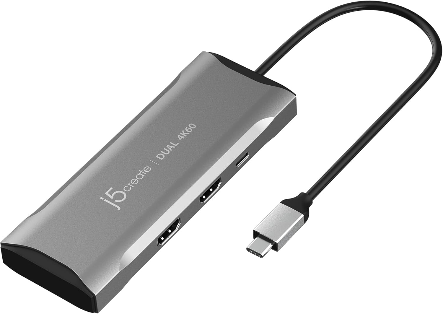 j5create USB-C Hub 4K@60Hz Dual HDMI with 100W PD Fast Charge- Supports MST Dual 4K HDMI Display for Windows Laptop, SuperSpeed 5GB USB-A x 2, USB-C x 1, HDMI (JCD396)