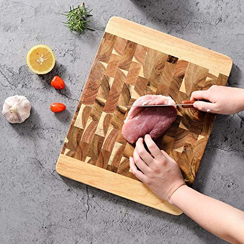 Wssbk Acacia Wood Cutting Board With Hand Grips Solid Sturdy Chopping Serving Tray Platter Kitchen Geometric Cutting Board #TOP3