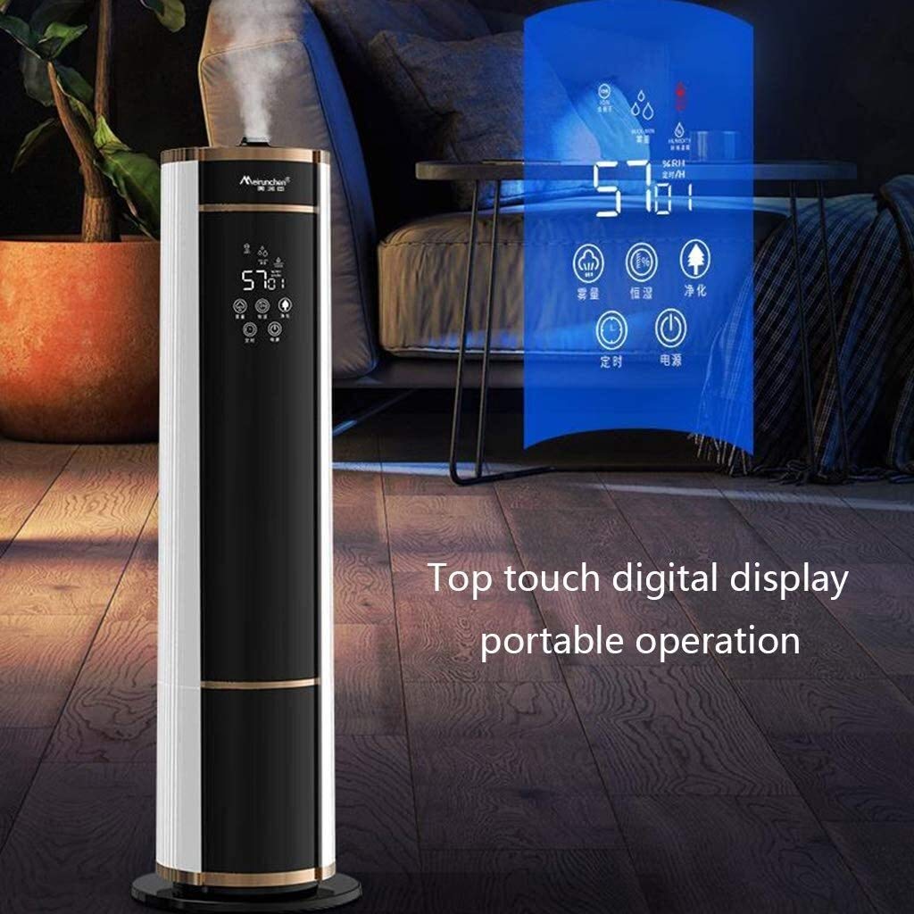 Humidificadores para Dormitorio, humidificadores de Aire, Agua Superior doméstica de pie, purificador de Aire Inteligente de Gran Capacidad de 9L para Dormitorio y Sala de Estar, Apagado automático