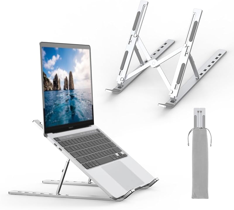 GRIFEMA GB1054 Support Ordinateur Portable Réglable, Support PC Pliable en Aluminium 7 Niveaux de Ha