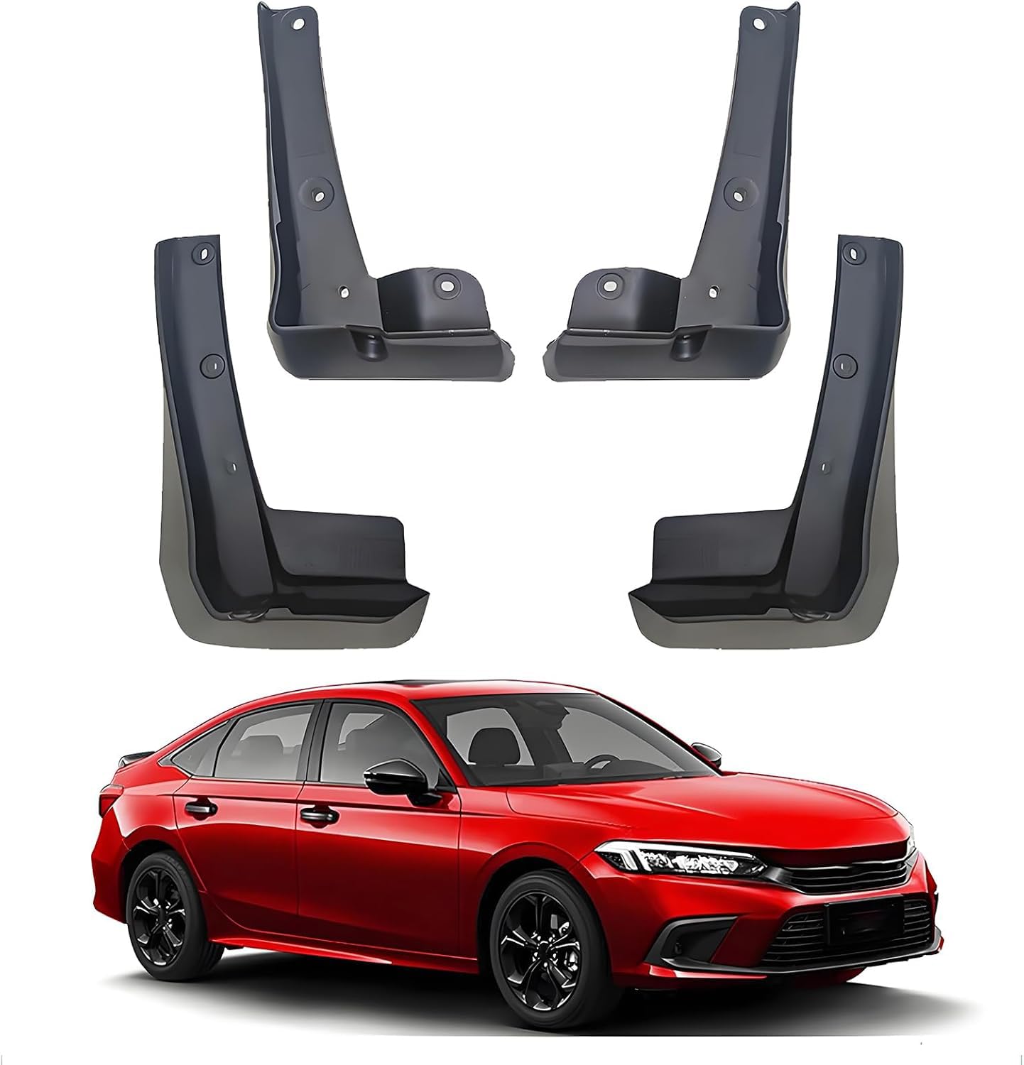 RSCBB 4 Pcs Car Mud Flaps Splash Guards for Honda Civic 2022-2024, Easy Installation Mudguards Front Rear Mud Flaps Splashproof Waterproof Car Accessories
