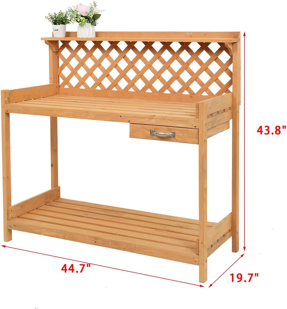 Garden Workbench with Drawer Potting Bench Table Potters Benches Garden Work Bench Station