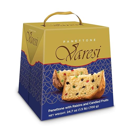 Varesi Panettone, pan de masa madre con frutas secas, 24.69 onzas (1 paquete), regalo y aperitivo de vacaciones y anfitrión