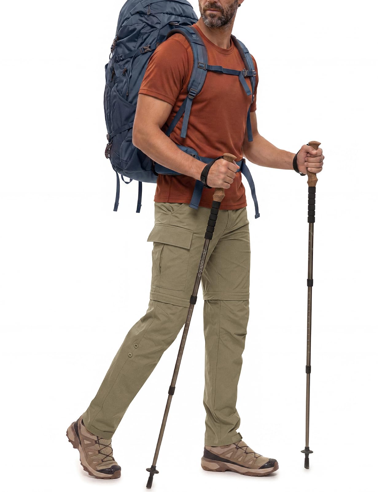Wespornow Pantalón Convertible de Secado rápido, Ligero, con Cremallera, Transpirable, para Actividades al Aire Libre, Pesca, Safari, Senderismo para Hombre