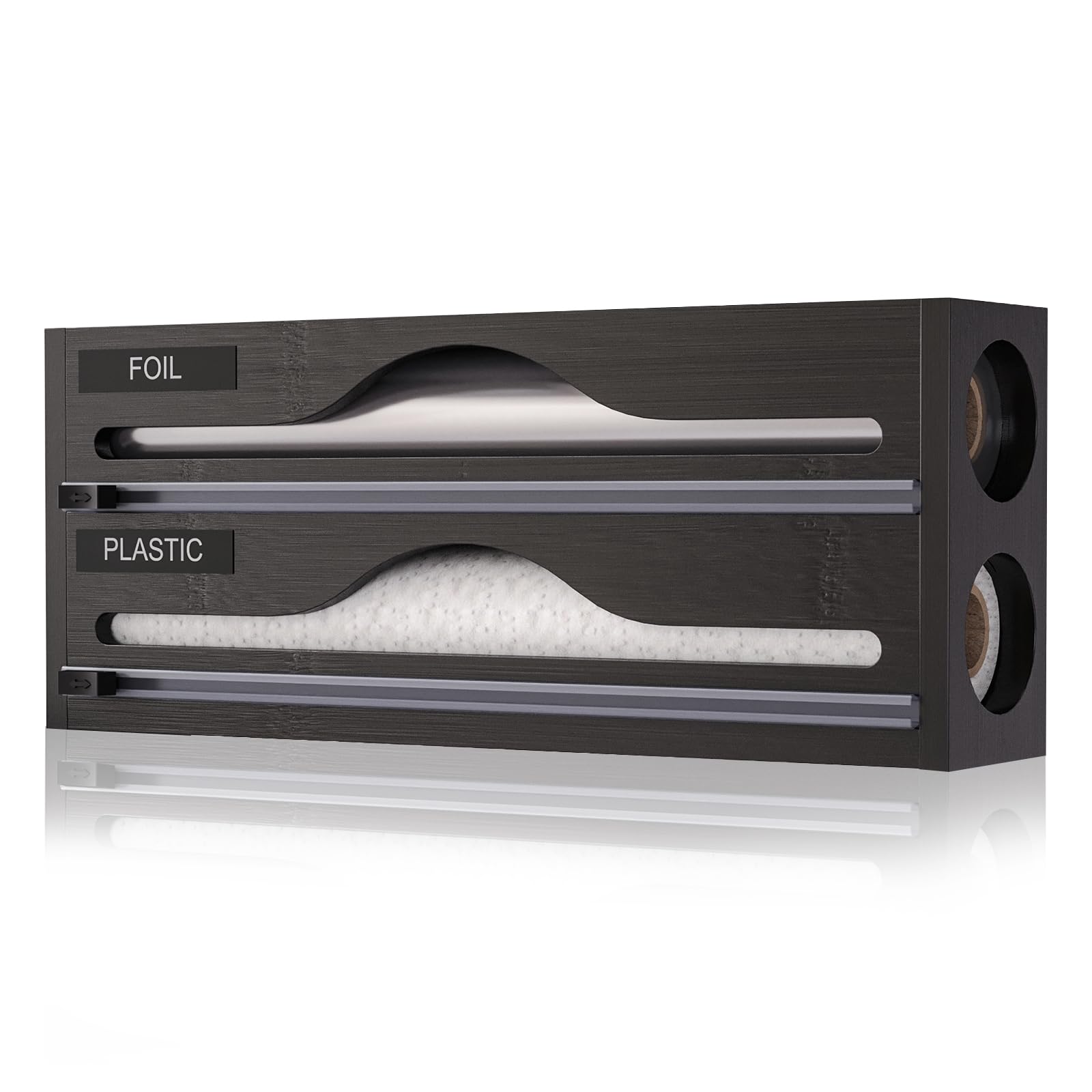 Dispensador de Papel de Aluminio 2 en 1 Organizador Papel Aluminio y Film 33,2x14x7cm Dispensador de Láminas para Cocina