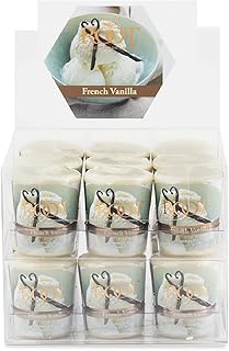 Scented Votive Candles Premium 20-Hour Votives Handcrafted Beeswax Blend Candle, 18-Pack, French Vanilla