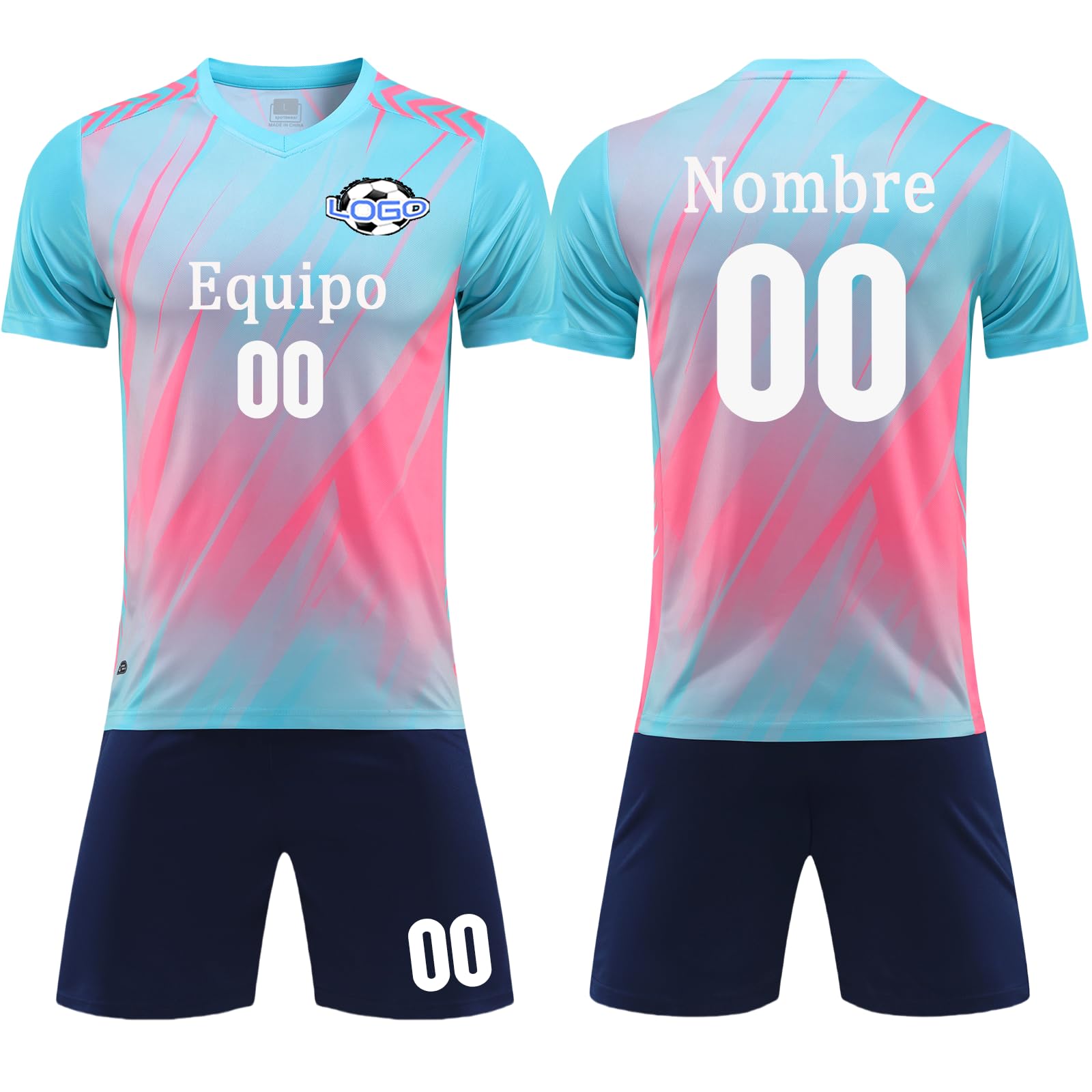 OPUTWDF Equipacion Futbol Niños Personalizada Camisetas Futbol Niño con Tu Nombre y Número Equipación