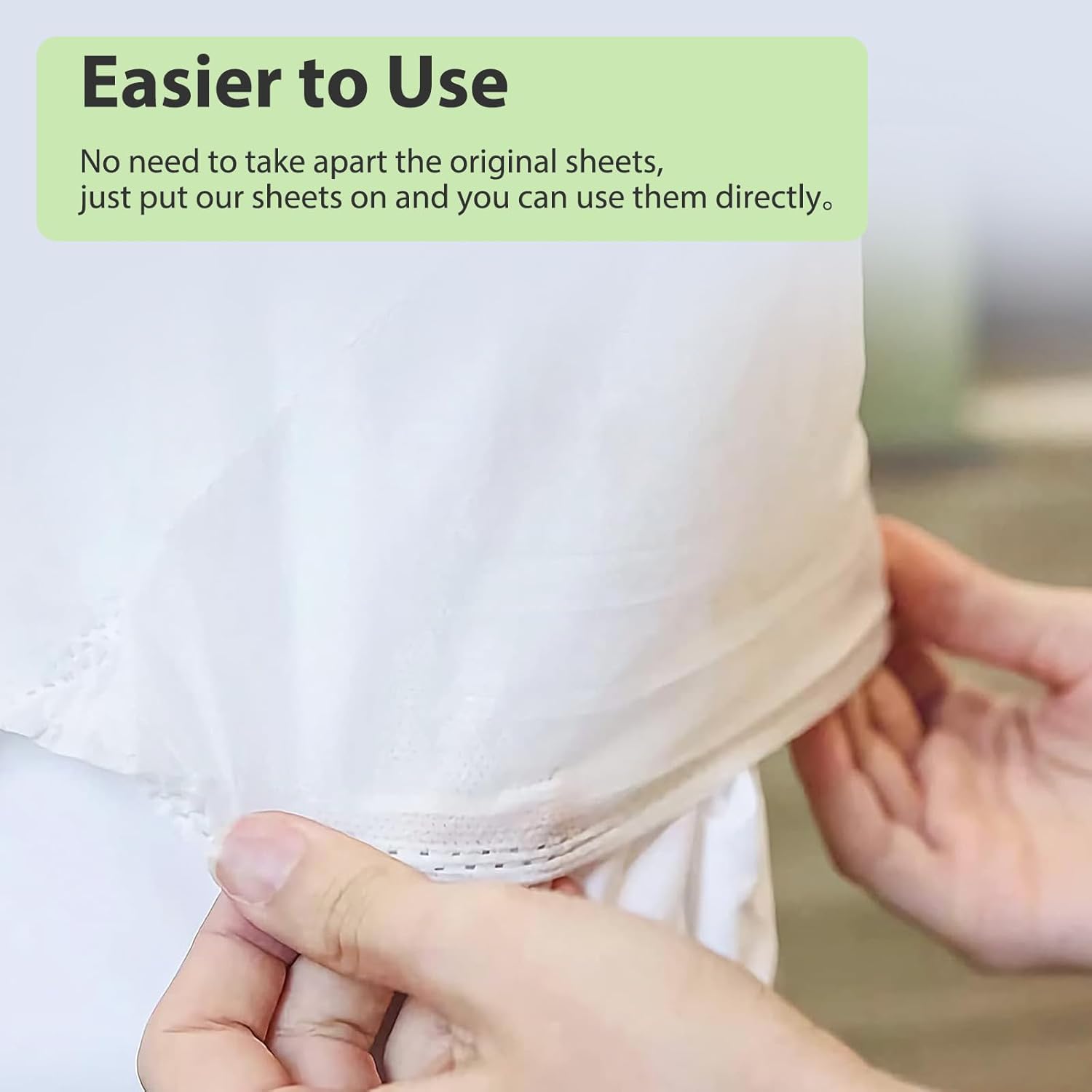 2 Pack Disposable Bed Sheets Fitted Sheet King Size, Disposable Travel Sheet for Hotel with Quilt Cover and Pillowcase, Disposable Bedding Travel Bedding Disposable Sheets for Travel Hotel Hospital