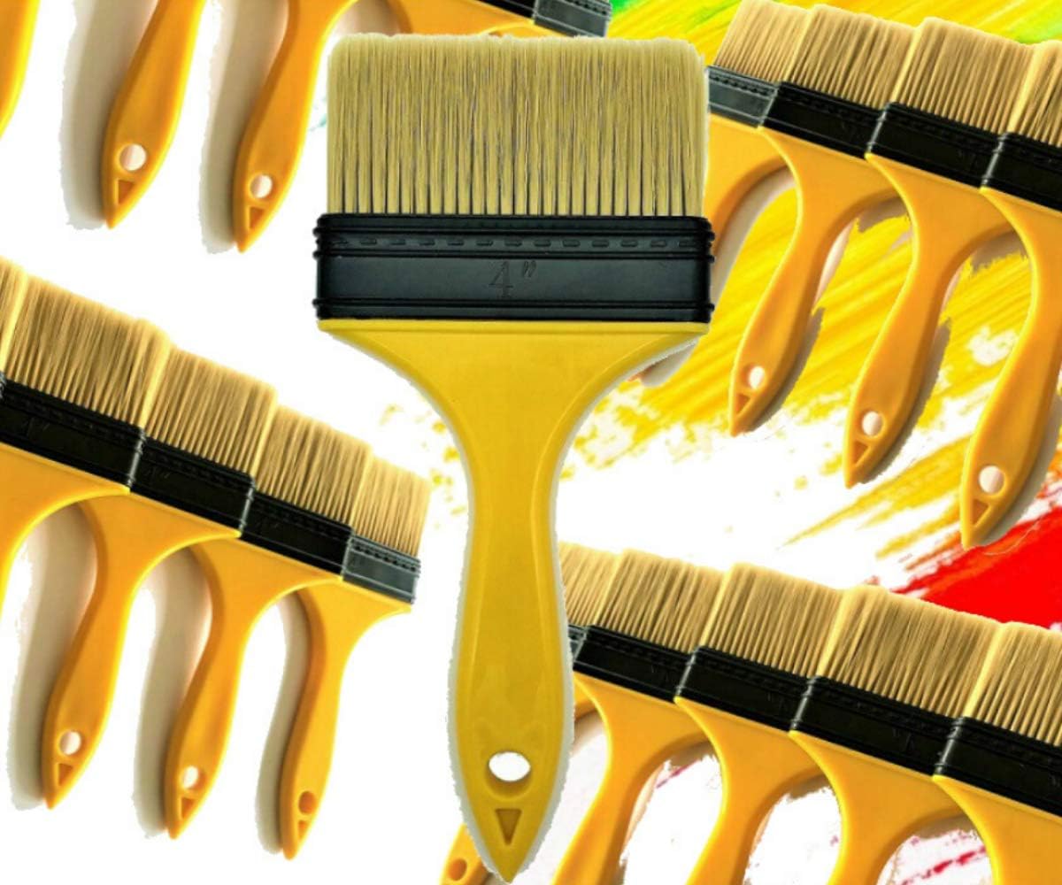 PANCLUB Paint Brushes for Walls I Chip Brush Set 4 inch 20 Pack I S.Chip Brush Never Lose Bristles I 100% Plastic I for Paint, Glues, Stains and Single Material