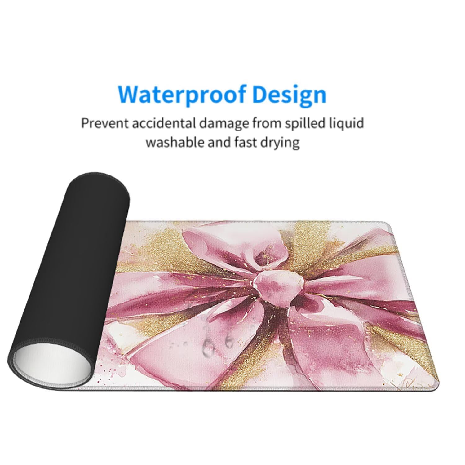 Różowa podkładka pod mysz pod mysz pod mysz do gier XXL 1200 x 600 x 3 mm podkładka pod mysz gumowa rozeta duża podkładka pod rękę dla graczy wodoodporne akcesoria PC, do klawiatury laptopa w-6947