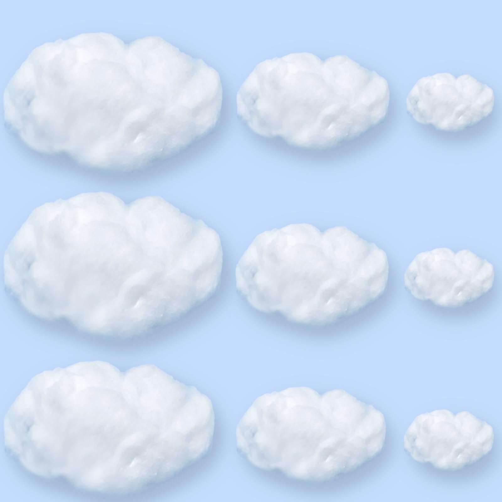 9 Pcs Artificial Clouds Room Decor Aesthetic,Clouds for Room Ceiling Decor,Hanging Cloud for Baby Room Decor,Classroom Decor,Party Stage Decor
