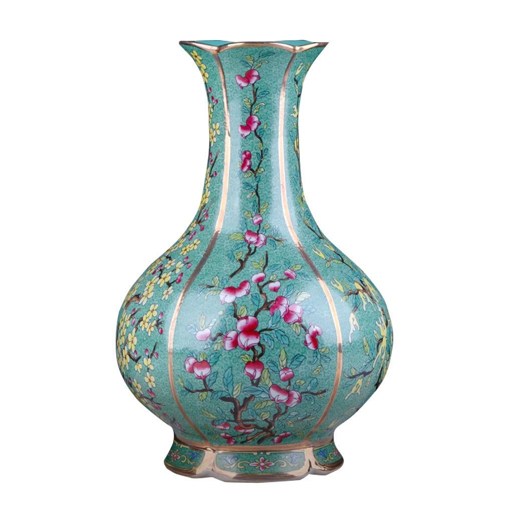 asdchZen Large Fishtail Ceramic Floor Vase, Flower Vase Home Decorative Vase, Height 17.7", Blue