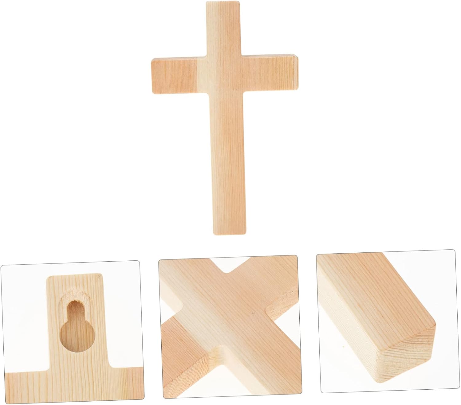 Zerodeko 5pcs Wooden Cross Wall Decor Religious Cross for Home Decoration Solid Wood for Baptism Weddings and Spiritual Compact Elegant Design