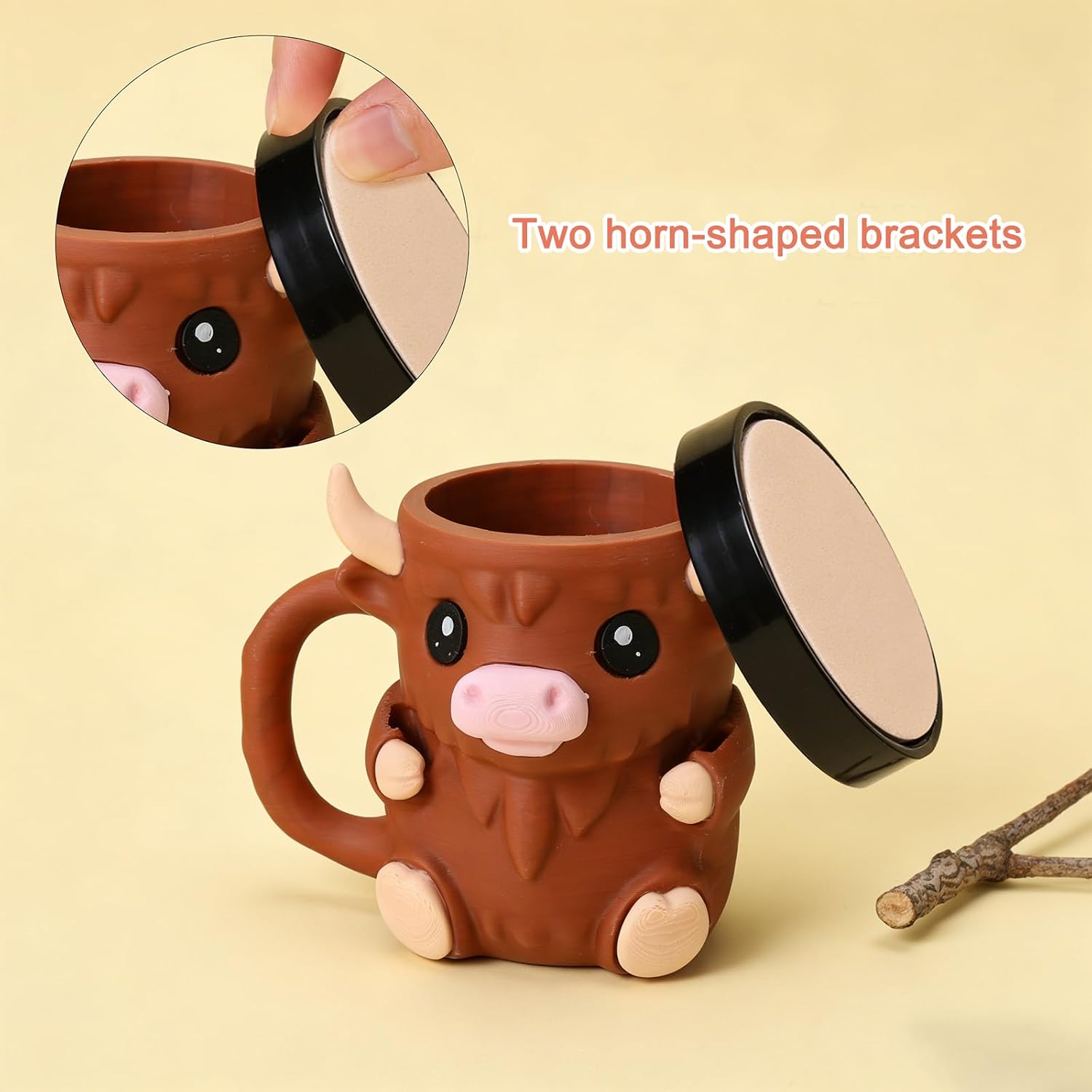 GZRXIOU Highland Cow Ice Cream Holder контейнер для булавок с выдвижным ящиком контейнер для мороженого с 2 ложками держатель для мороженого с ручкой для дома на пикник на вечеринку Highland Cow Pint