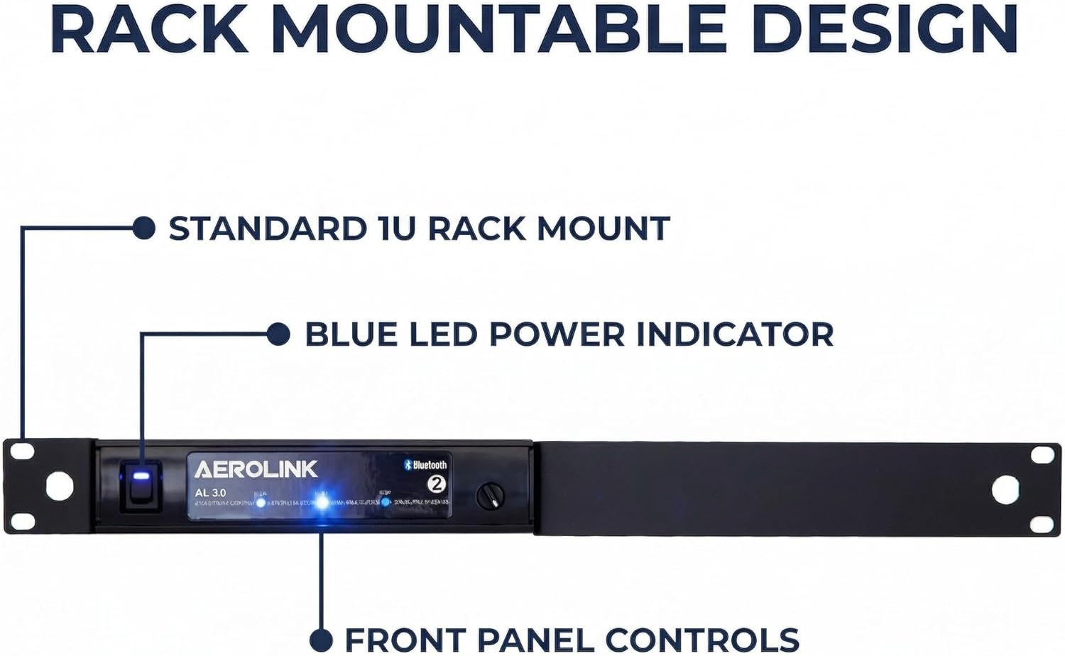 AeroLink Professional Bluetooth Receiver | Rack-Mount, aptX Audio, 100ft Range for Fitness Studios & Commercial Sound Systems