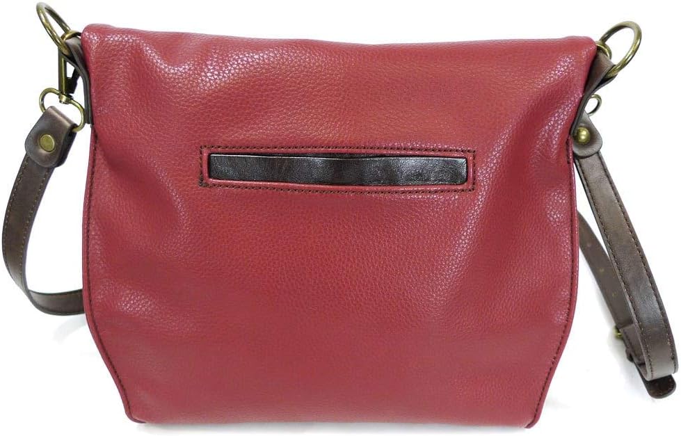 Chala Charming Crossbody Bag Shoulder Handbag With Flap Top and Zipper Black/Dark Brown