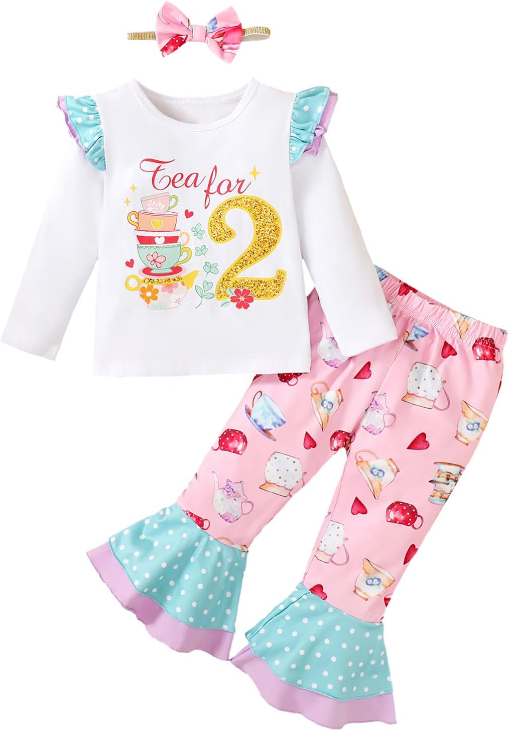 Baby Girl 2nd Birthday Outfit Girl Tea for Two Birthday