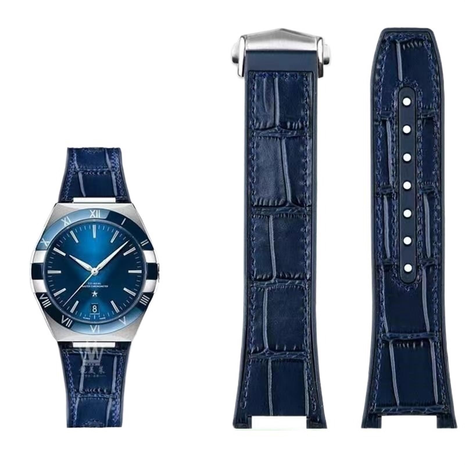 Bracelet montre double eagle 131.133 manhattan caoutchouc cuir vachette mâle 25mm - 8