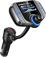 Vista 10 de Transmisor FM Bluetooth mejorado, kit de coche manos libres con adaptador de radio inalámbrico con pantalla de 1,7 pulgadas, QC3.0 y puertos USB