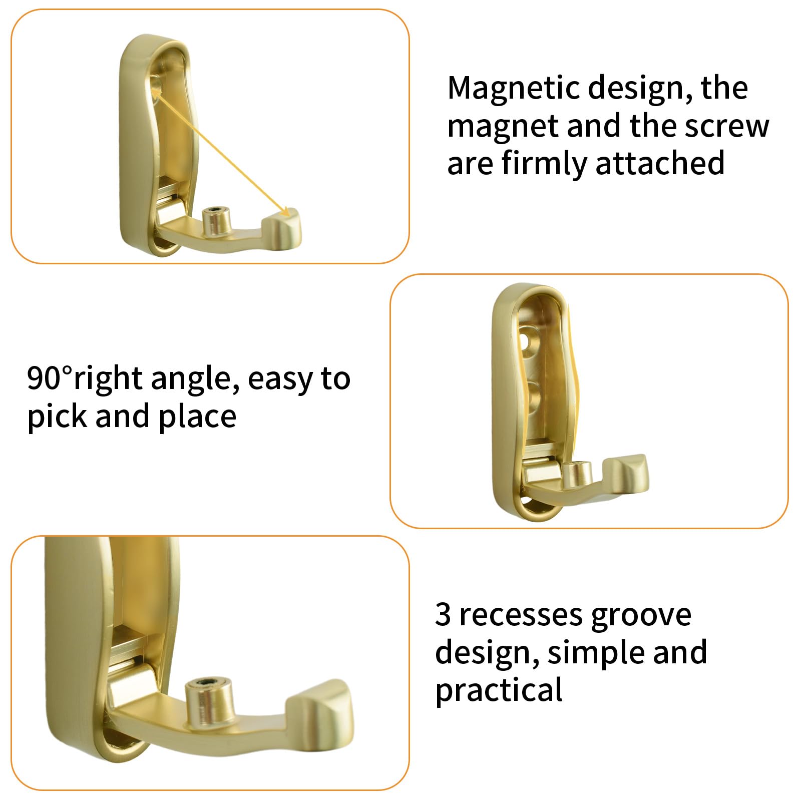 MOROBOR 2Pcs Elliptical Folding Coat Hooks - Image 4
