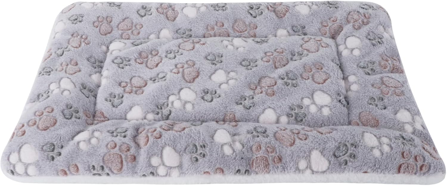 Vejaoo Dog Bed Mattress Multipurpose Machine Washable Puppy Mat Cushions for Small/Medium/Large Dogs and Cat Cages XZ006 (61 * 41 CM, Grey Paw)