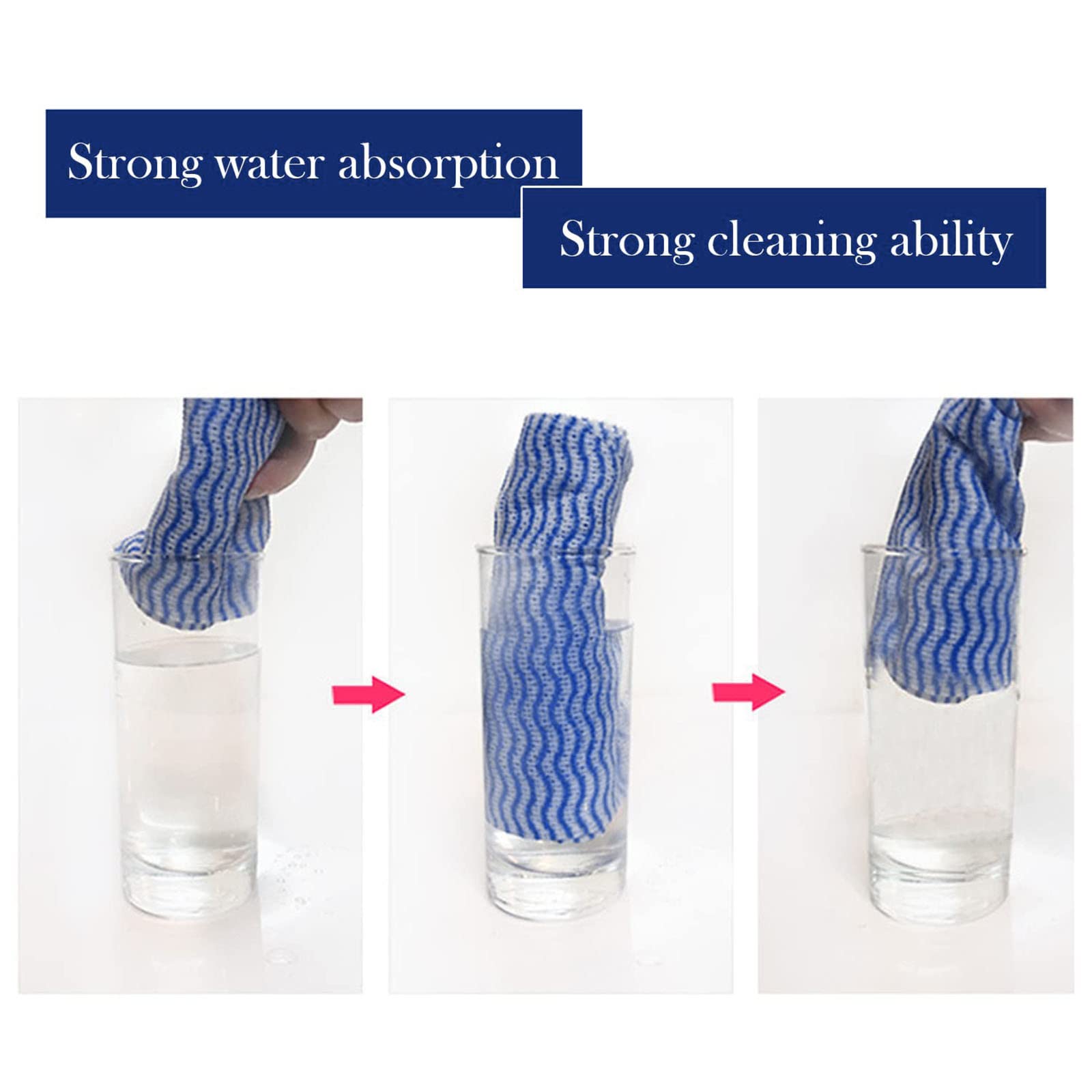 Paño de limpieza plateado, 60 paños desechables reutilizables, paños de limpieza desechables resistentes, paños de cocina reutilizables, ropa J, 60 unidades, azul absorbente, vasos rápidos (azul