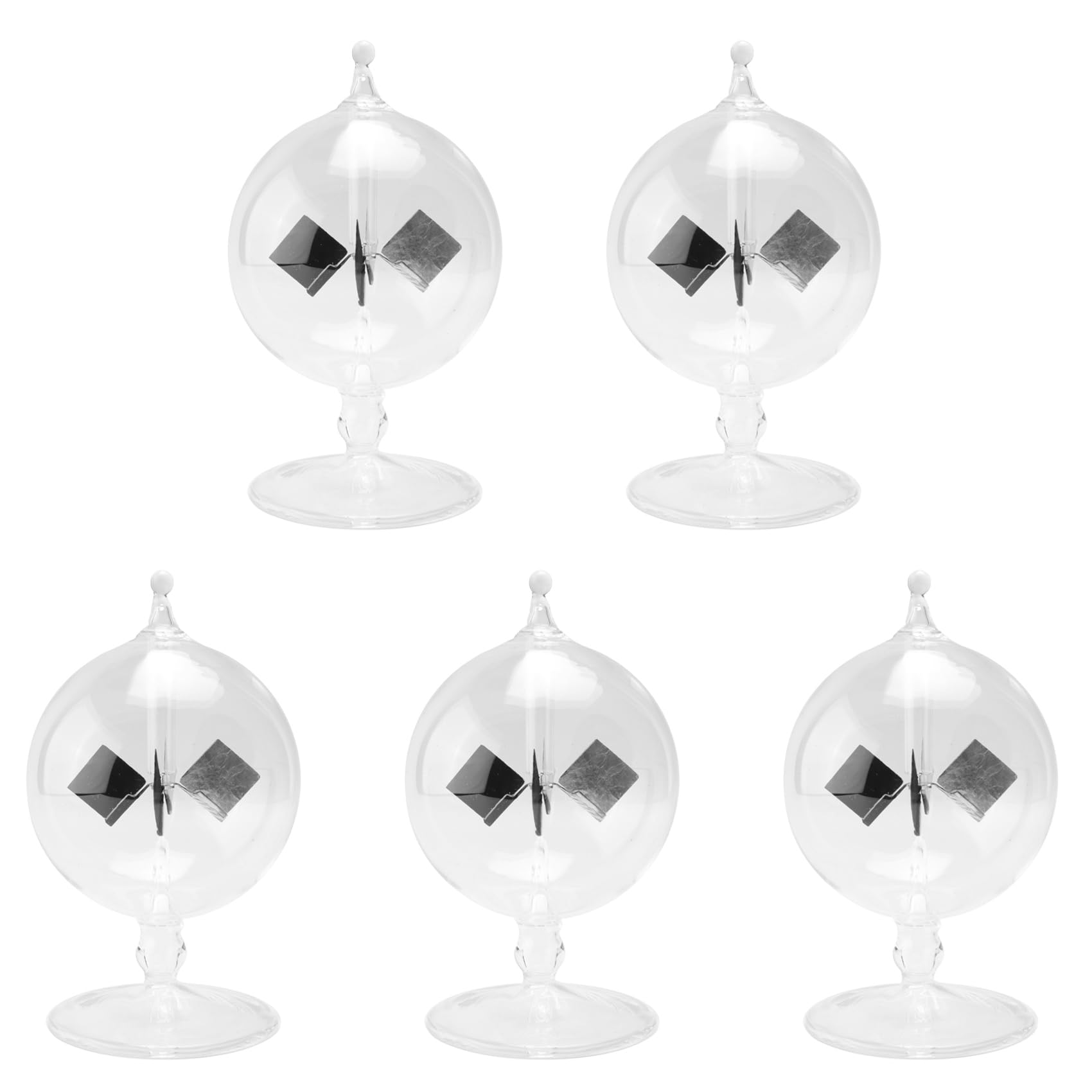 Jnchdghwa 5X Solar Crookes Radiometer Glass Windmill Handmade Toy for Party Home Decoration Gift Transparent