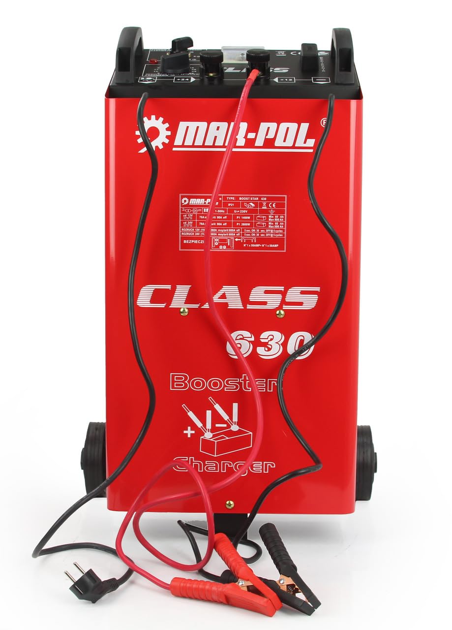 Cargador con función de carga rápida y arranque | Voltaje de carga 12V 24V | para baterías con una capacidad de 60 a 800 Ah | con ruedas