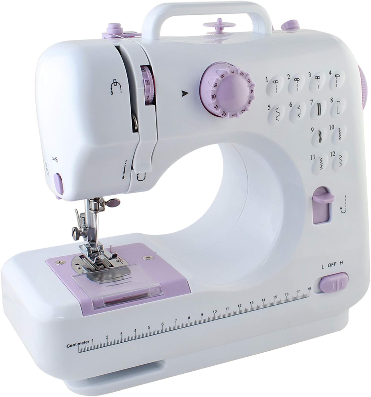 NEX Portable Sewing Machine Double Speeds for Beginner Art Craft 12 Stitches, Light Purple