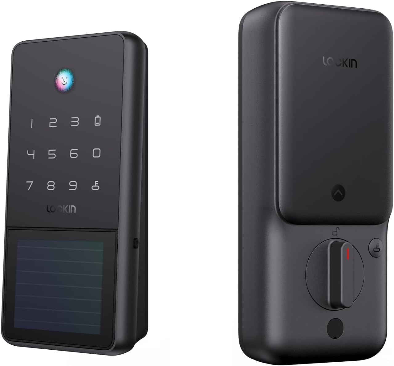 Lockin Veno Solar Face Recognition Smart Lock, Solar Powered for Perpetual Battery Life, Built-in Wi-Fi & Matter, 3D Facial Recognition Keyless Entry Smart Deadbolt, BHMA Grade 3, IP53 Waterproof