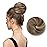 SARLA Hair Bun Extension Synthetic Drawstring Updo Fake Ballet Bun for Women Lady Donut Chignon Dark Sand